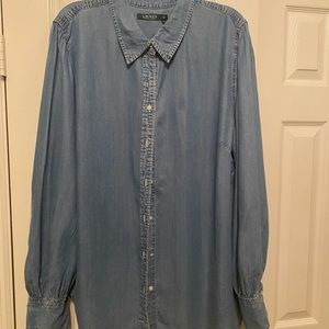 New-Ralph Lauren Blue button down blouse